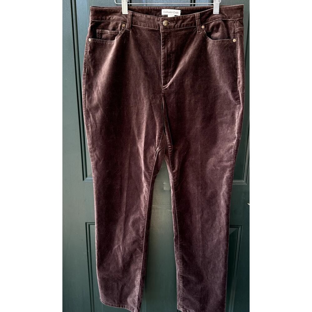 Coldwater Creek Sz 16 Brown 5 Pocket Brown Velveteen Straight Leg Jeans for Fall